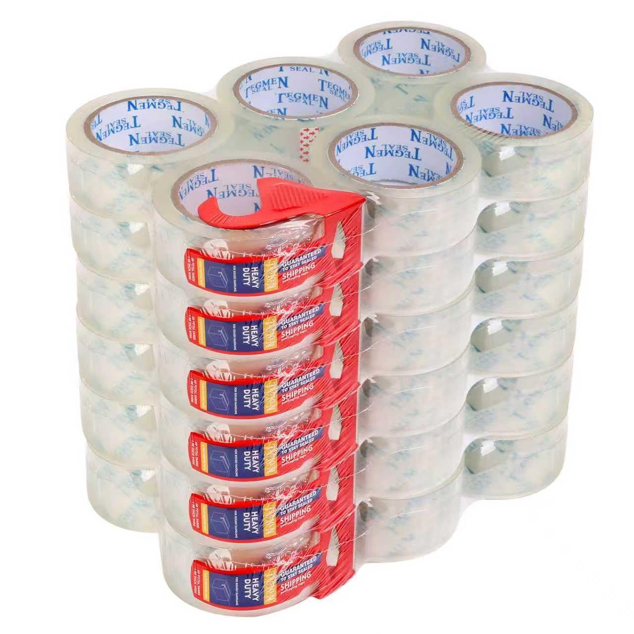 Heavy Duty Clear Packing Tape with Dispenser Combo for Shipping, Moving & Storage,Thicker Clear Packing Tape, 1.88 inches Wide, 60 Yards Per Roll, 36 Pack 2160 Total Yards