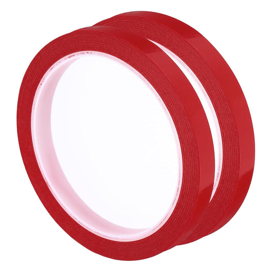 uxcell 2pcs 3/8" x 55 Yard Graphic Tape Whiteboard Grid Marking Tape Pinstripe Chart Line, Red