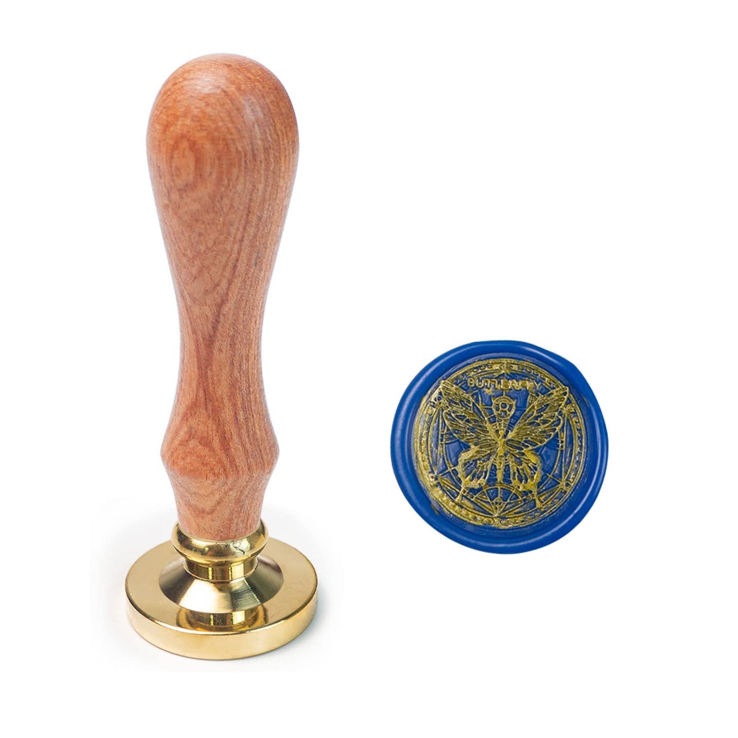 Wax Seal Stamp, ANBOSE Animal Sealing Wax Stamp with Removable Brass Head Wooden Handle, Butterfly Change Wax Sealing Stamp for Envelope Sealing Wax