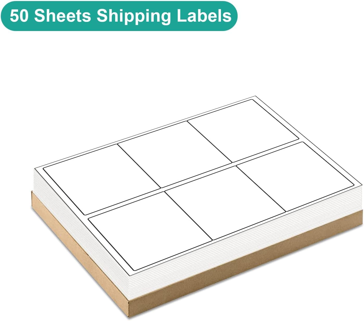 MFLABEL 3-1/3" x 4" Shipping Address Sticker, FBA Labels, 6-UP Sticker Label, White Shipping Label, Easy to Peel, Address Paper for Laser/Ink Jet Printer, 6 Per Page (60000 Labels, 10000 Sheets)