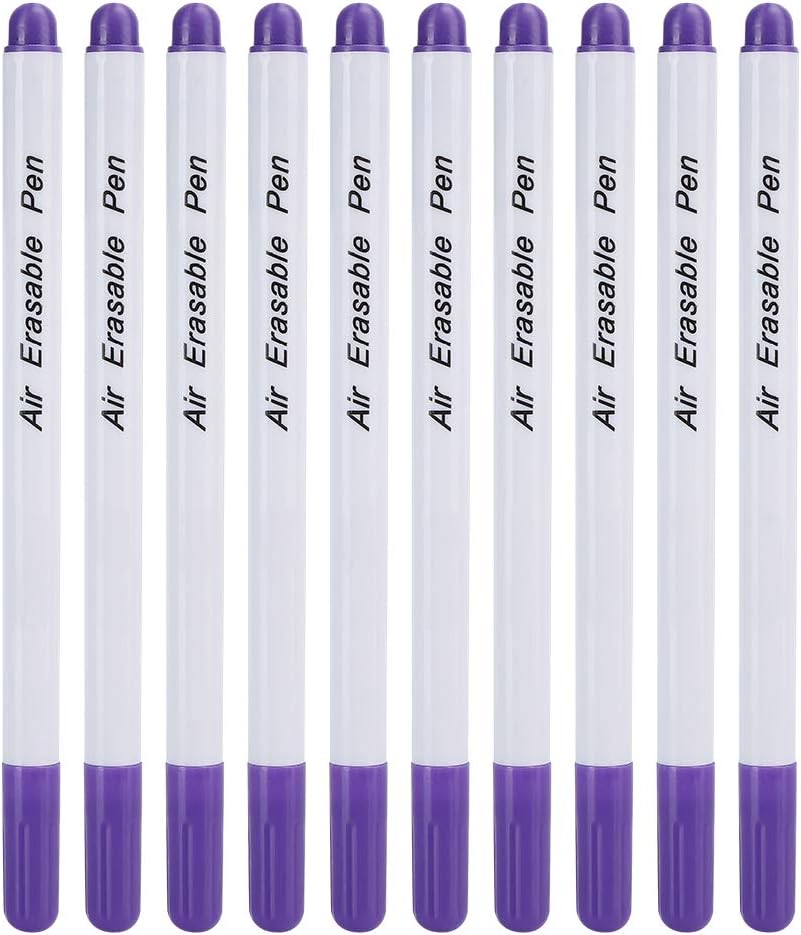 Air Water Erasable Pen Fabric Marker Temporary Marking Auto Vanishing Pen Air Erasable Pen, 10pcs Disappearing Ink Marking Pen for Cloth Marking ToolsMarking & Tracing Tools(Single