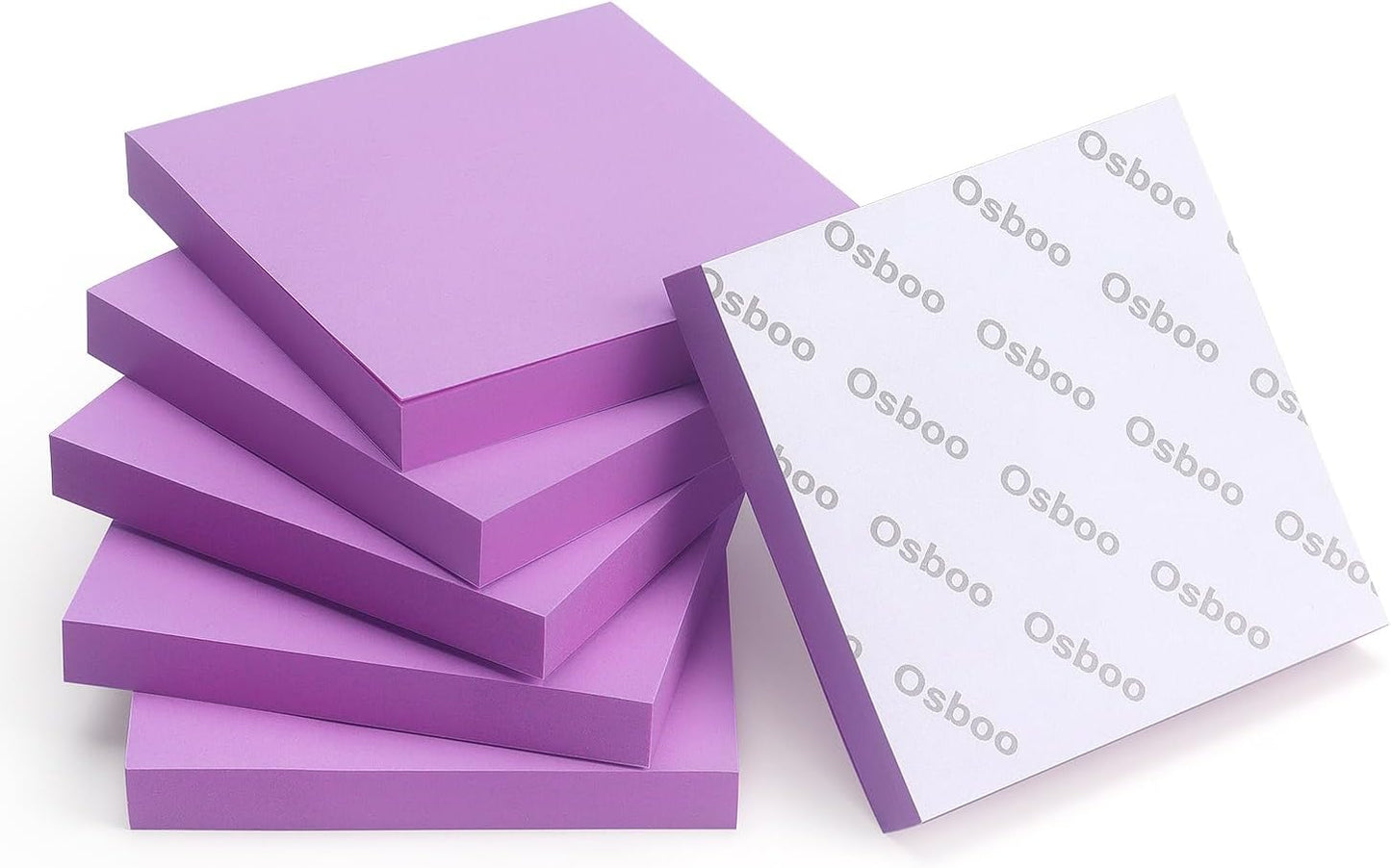 Sticky Notes 3x3 Self-Stick Notes Pads with 6 Bright Colors, Easy to Post for Office, School, Home, 6 Pads/Pack, 100 Sheets/Pad (Purple)