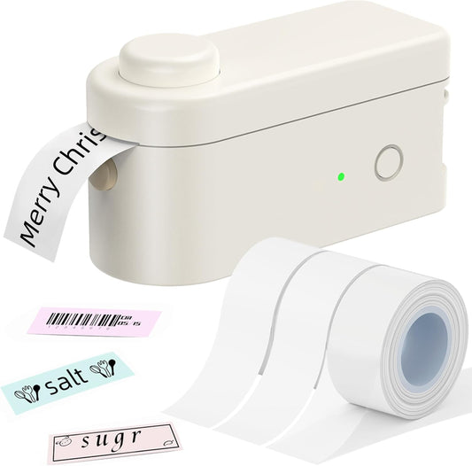 Makeid L1 Label Maker Machine with Tape Includes 3 Label Tapes - Portable & Rechargeable Label Makers Compatible with 9 12 16mm Tape - Mini Bluetooth Labeler for Organizing Office Home School