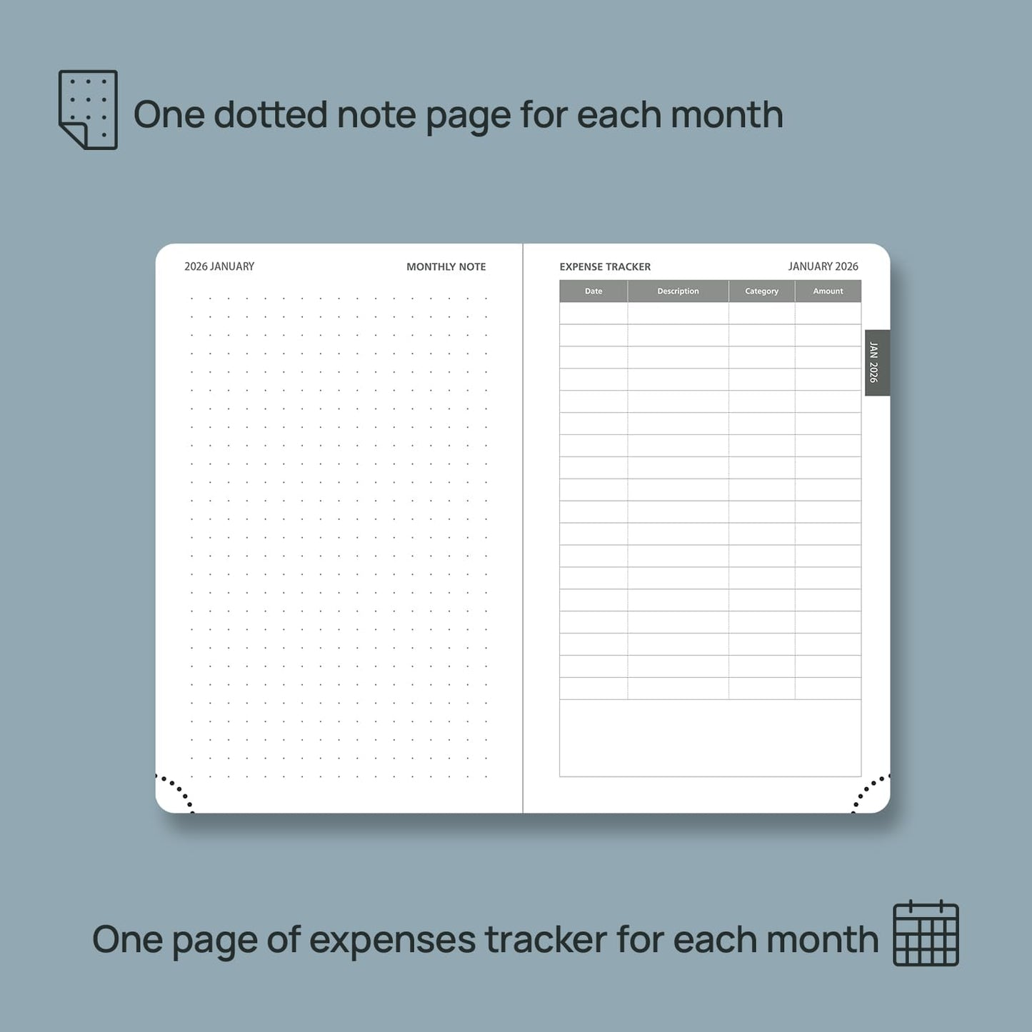 POPRUN Pocket Monthly Planner 2026-2027 (Pocket- 4''x 6.25'' Soft Leather Cover) - 18 Month Calendar Book for Purse (Jan.2026 - Jun. 2027), 100 GSM Thick Paper - Purple