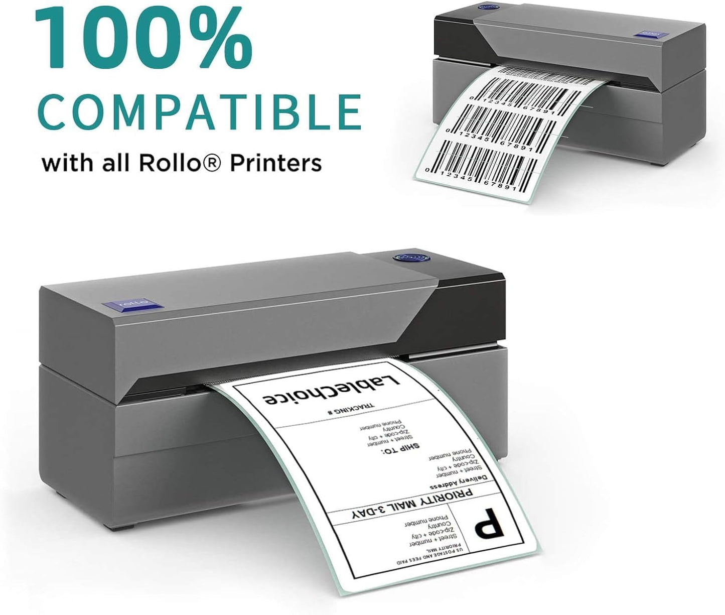 3"x1" Direct Thermal Labels for Zebra LP2844 GK420D ZD421 ZD420 Series, 12-Roll 15600 Pcs 1x3 Waterproof Strong Adhesive Barcode Return Address Label Used with Rollo MUNBYN Desktop Printer