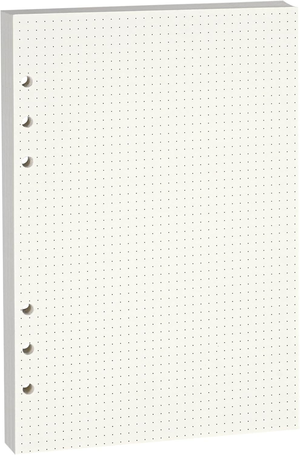 A5 Dot-Ruled Refill Paper, 100gsm Thick Beige No-Bleed Sheets (80-Pack), Pre-Punched – Fits A5 6-Ring Binders for Office, School & Teachers