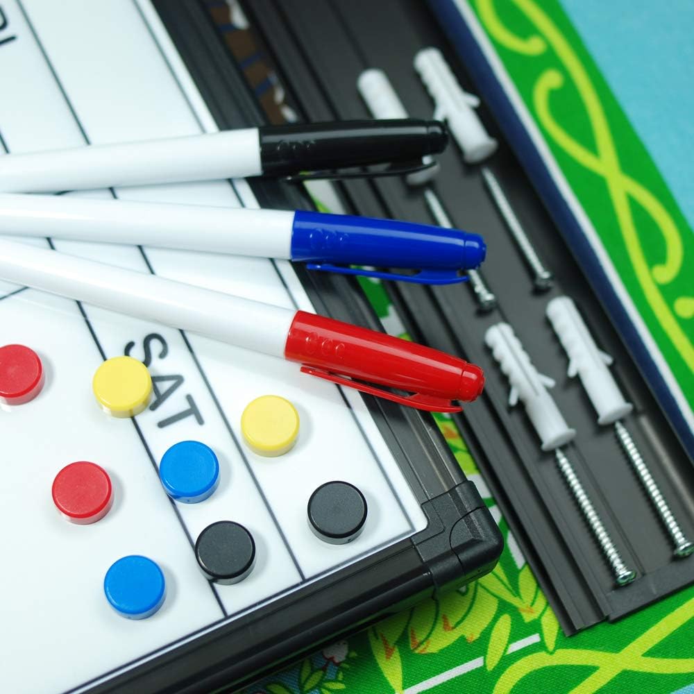 Lockways Dry Erase Calendar Whiteboard, Magnetic White Board Calendar Monthly 48 X 36 Inch, Ultra-Slim Black Aluminium Frame