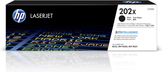 HP 202X Black High-yield Toner Cartridge ,Works with HP Color LaserJet Pro M254, HP Color LaserJet Pro MFP M281 Series CF500X