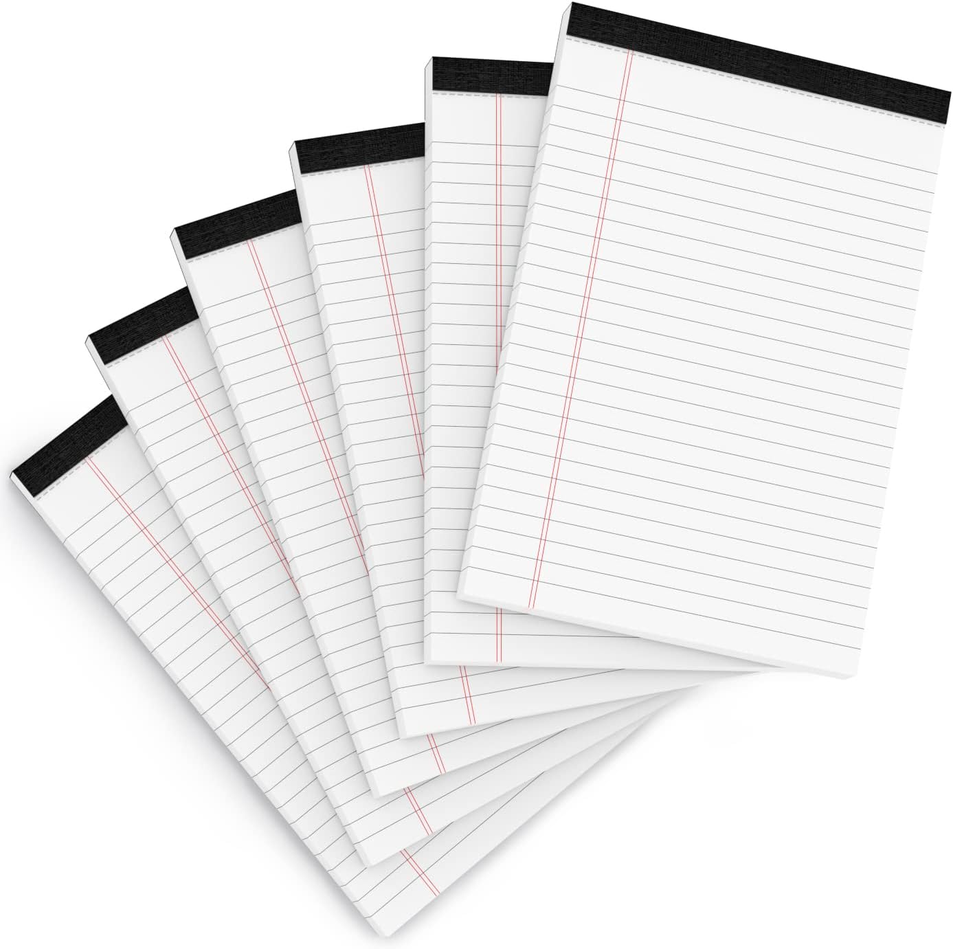 Legal Pads 5x8 Inch Writing Pads for Office Note Pads 5x8 for Work 80 GSM Paper College Ruled Legal Pad To Do List Notepad 30 Sheets 6 Pack Notebook Writing Pad Notepads for Grocery List Shopping List