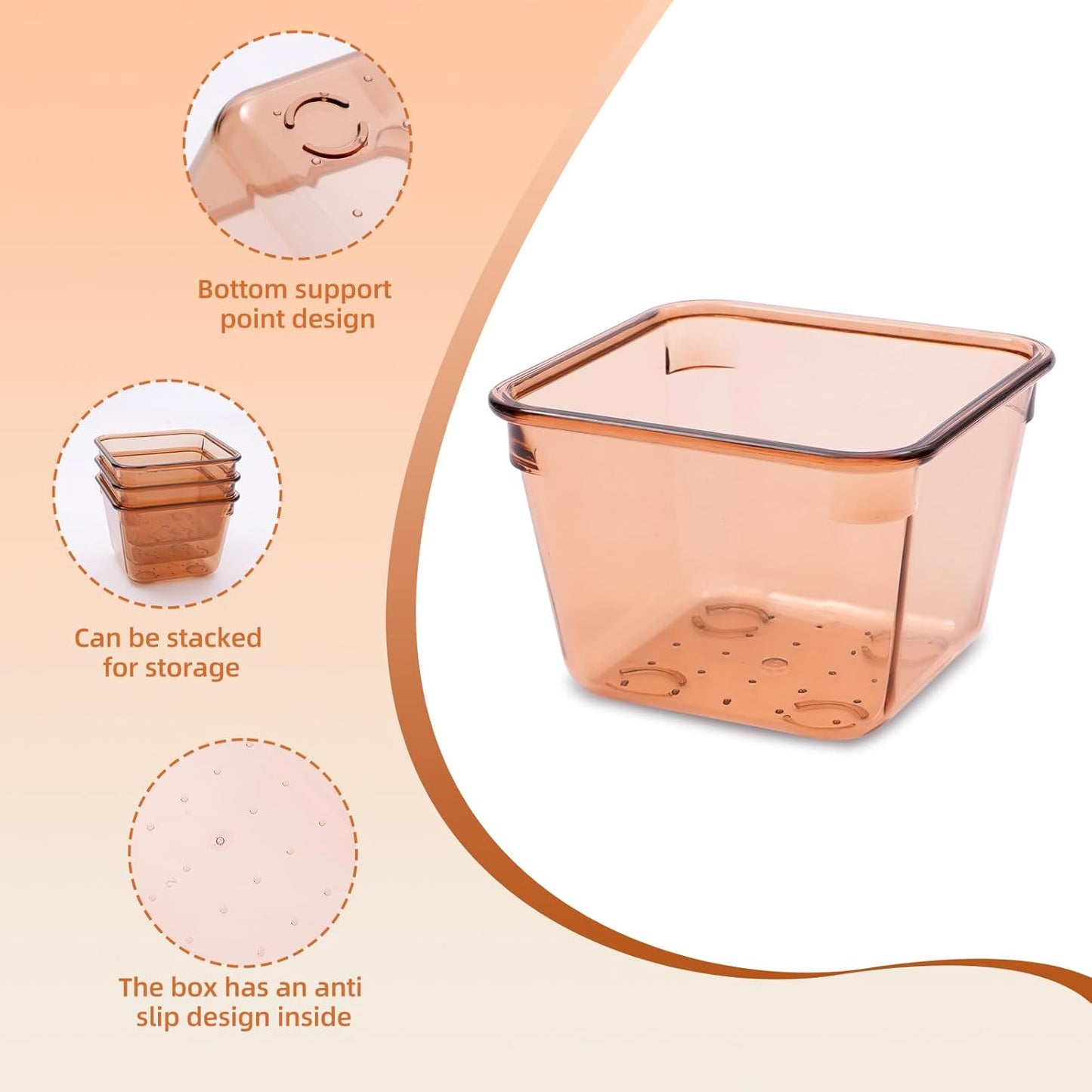 Coffee Acrylic Drawer Organizers Set Storage for Makeup, Office Desk Small Vanity Trays for Drawer Bathroom Plastic Make up Organizers 25 Pcs