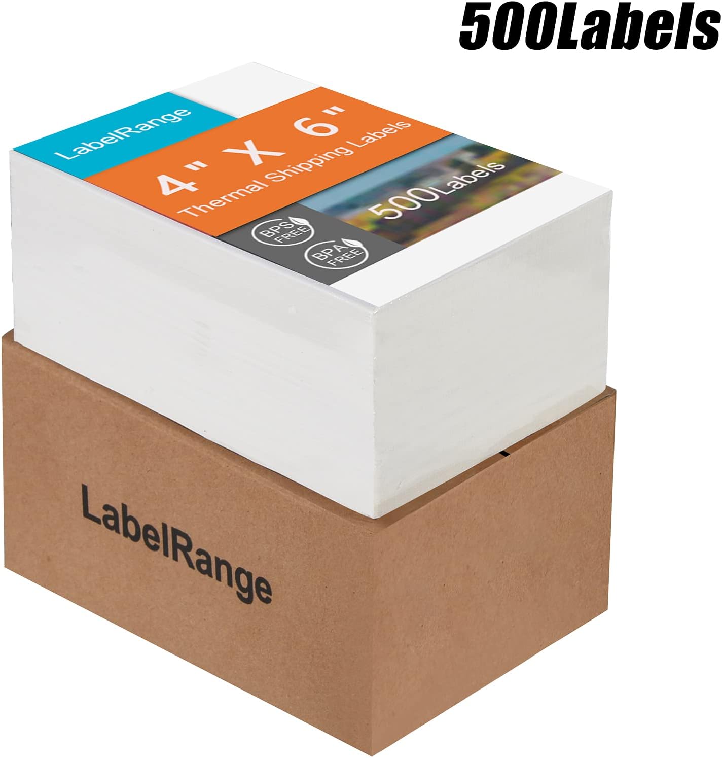 4x6 Thermal Labels, Commercial Grade Direct Thermal 4x6 Shipping Labels, 500 Sheets per Stack,1 Stack