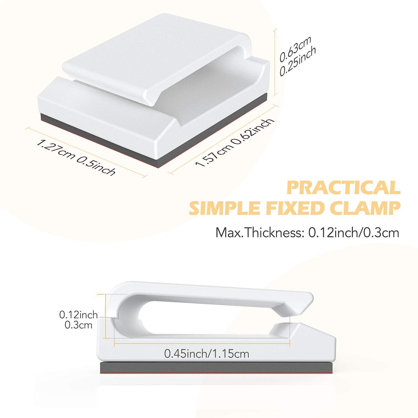 AGPTEK Ethernet Cable Clips, 60 PCS Adhesive Wire Clips, Flat Cord Clips Small Cable Holder Management for Home Wall Flat Ethernet Network Cord Organizer, Decoration Fairy Light Sticky Hooks, White