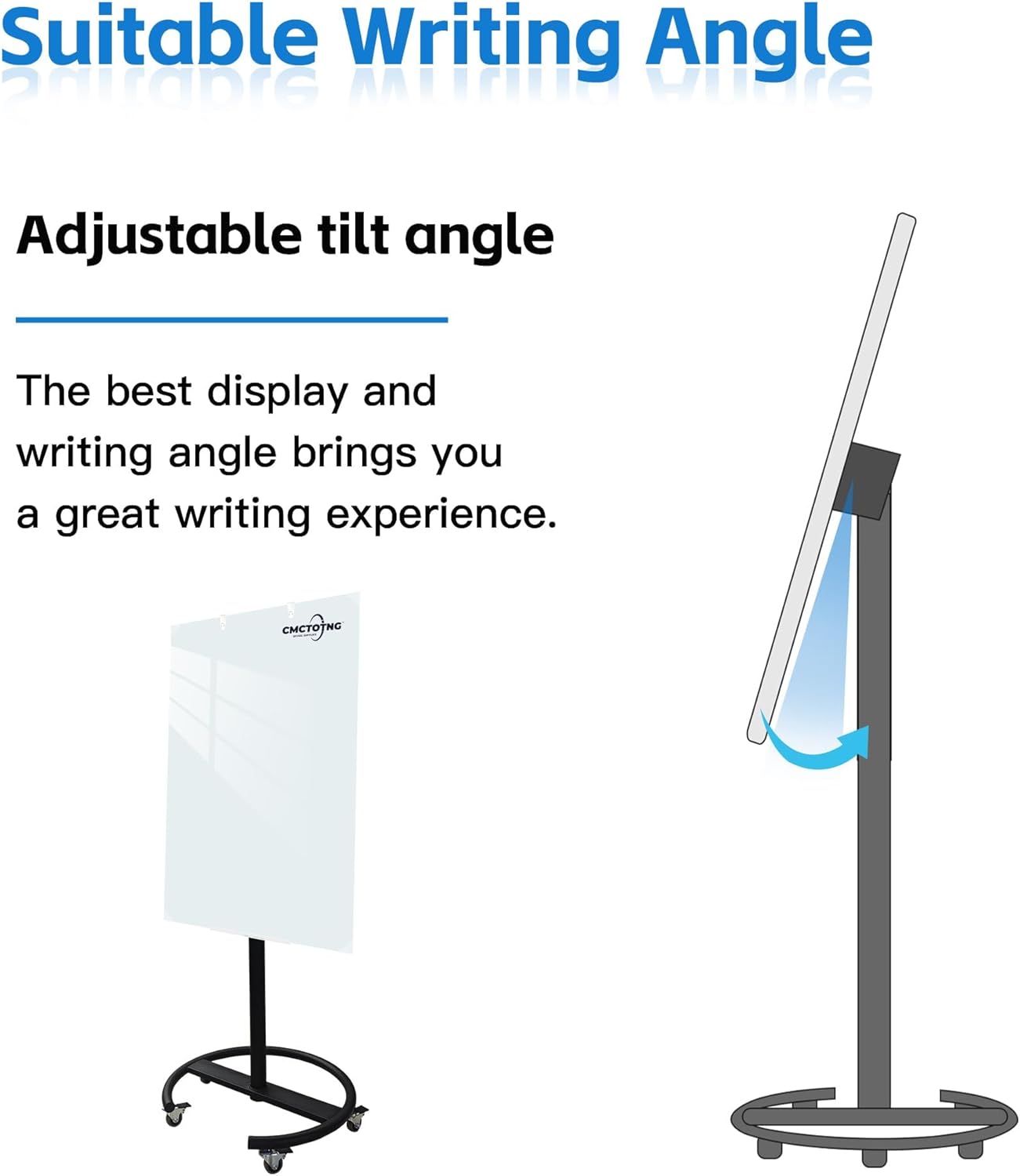 Rolling Magnetic Tempered Glass Whiteboard Frameless Dry Erase Board Wall Mounted Ideal for Office Classroom and Home Use Durable Whiteboard Glass Surface (28'' X 40'')