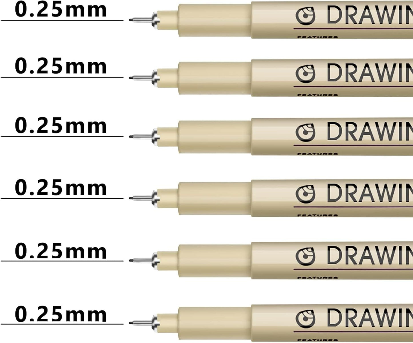 Muchcute Extra Fine Point Writing Pens:6 Black 0.25mm Ultra Thin Micron Pen 01 No Bleed Bible Journaling Study Supplies Annotation Smooth Waterproof Micro Line Tip Fineliner Gel Felt Ink Markers Stuff