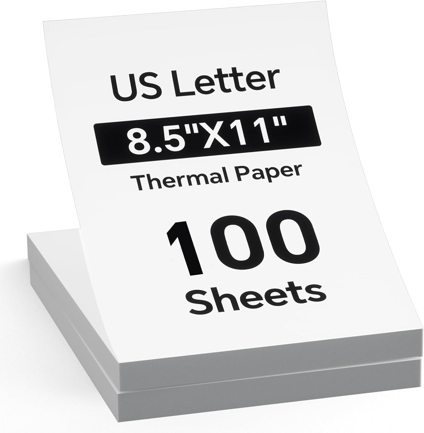 Thermal Paper 8.5 x 11 Inch (100 Sheets) - Letter Size Thermal Printer Paper, Compatible with iDPRT, HPRT, PRT, MT610, M08F, D810, M832, M834, A285M & Most Portable Printers