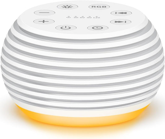 SleeZOO Portable Sound Machine White Noise Machine Sleep Machine with 30 Soothing Sounds 12 Lights 5 Timers 32 Volume Levels Memory Function Rechargeable for Baby Kids Adults and Home Office Travel