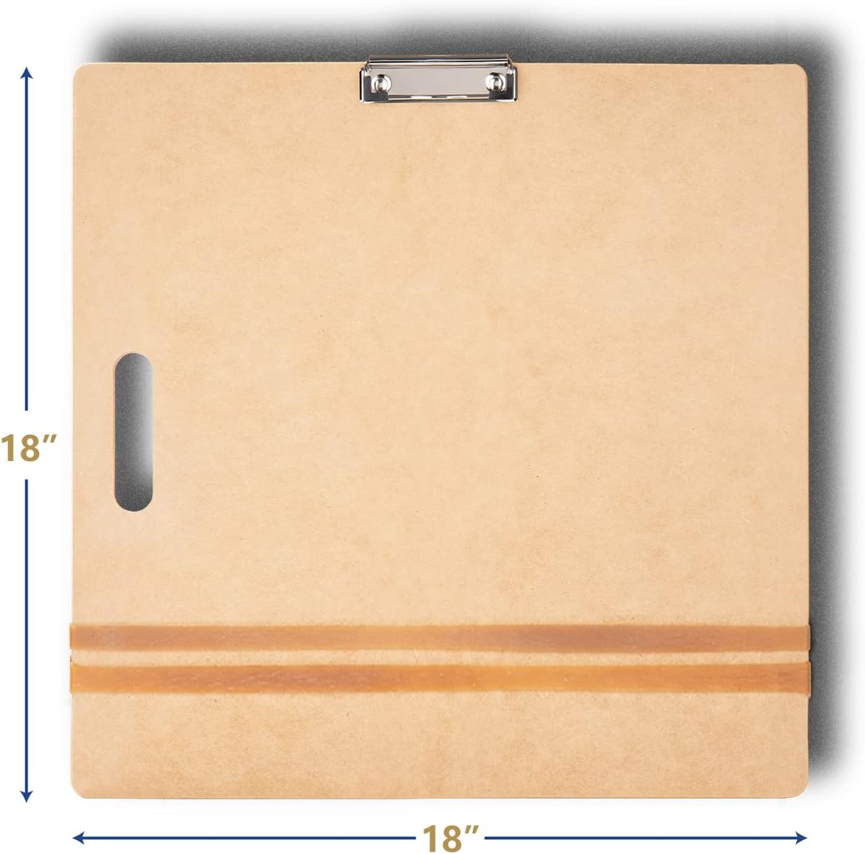 Falling in Art 18x18 Sketch Board, Drawing Tote Board for Artists with Sturdy Clip and Rubber Bands, Portable Art Clipboard for Classroom and Studio Drawing