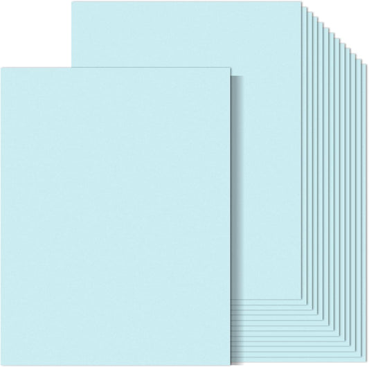 MixTeach 100 Sheets Light Blue Cardstock 8.5 x 11 Inch Thick Cardstock Paper, 250gsm/92lb Double Sided Light Blue Cardstock Printer Paper for Cards Making Crafts Scrapbook Invitations Drawing Printing