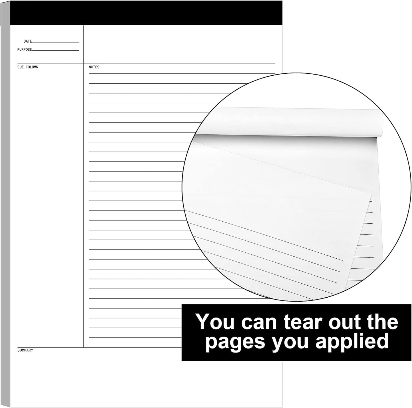 Outus 4 Pack Legal Pads 8.5" x 11.75" 50 Sheets/writing Notepad, White Note Pads Legal Ruled Writing Notepad for Home Teacher Student College Ruled Office Business