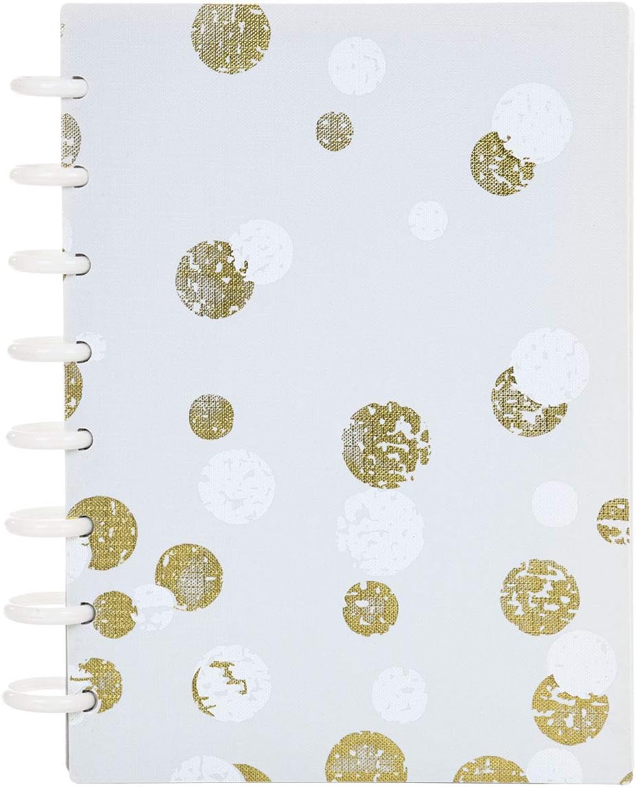 Talia Discbound Notebooks, Planner, Customizable, (xBounce Gold, Junior (5.5in x 8.5in))