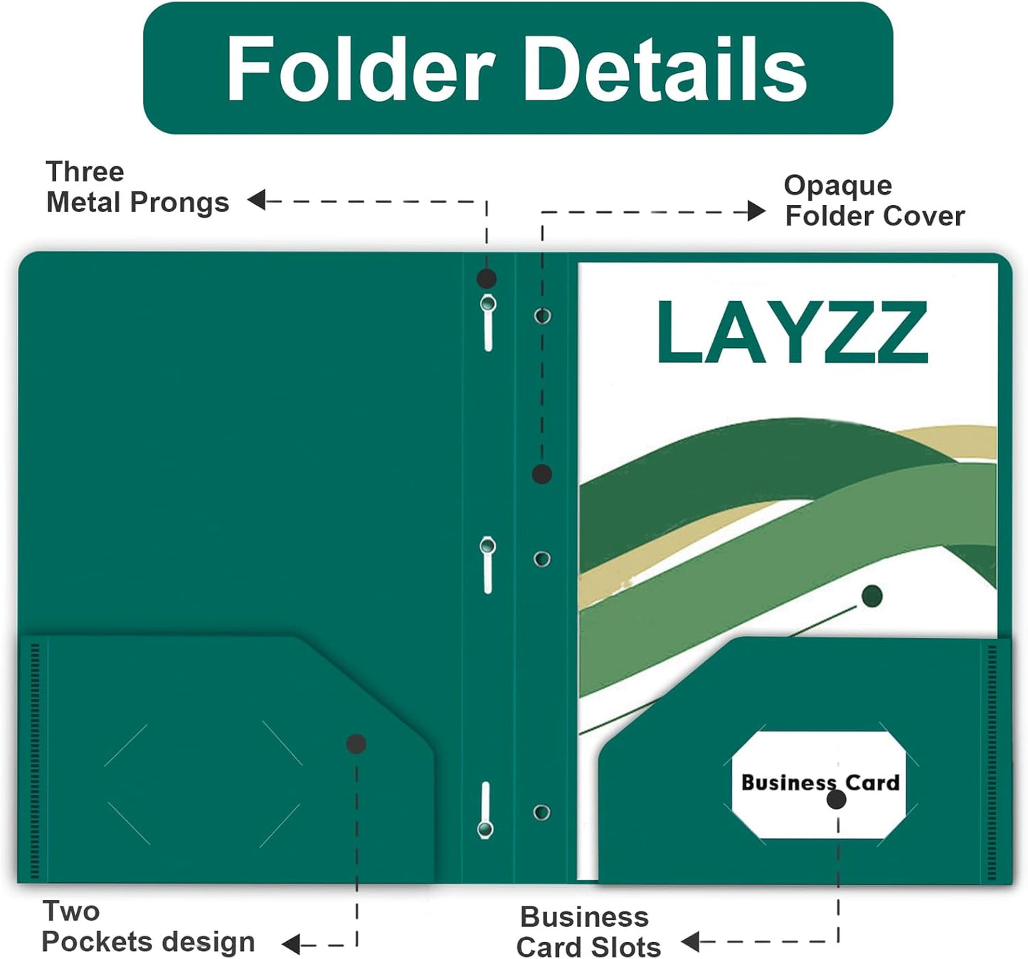 Two Pocket Folders with Prongs, LAYZZ 60 Pack Poly Plastic Folders, Heavy Duty Plastic Folders with Pockets and Prongs, Letter Size, 6 Colors, for Offices and Schools