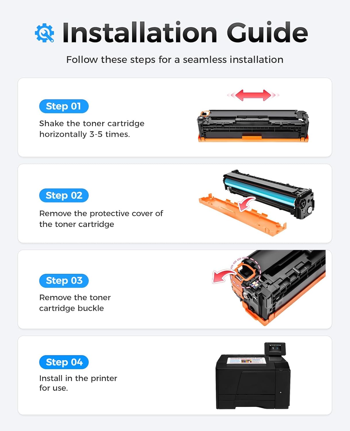 131A Toner Cartridge 4-Pack High Yield Replacement for HP 131A CF210X CF211A CF212A CF213A 131X Compatible for HP LaserJet Pro 200 color MFP M276nw M276n M251nw M251n Printer Black Cyan Yellow Magenta