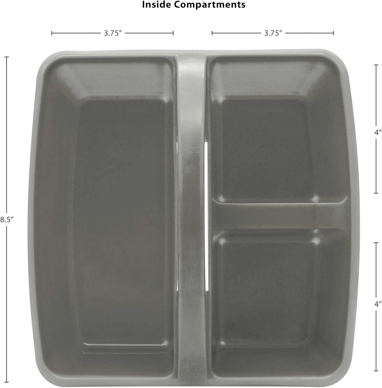 Teacher Created Resources Gray Portable Plastic Storage Caddy 6-Pack for Classrooms, Kids Room, and Office Organization, 3 Compartments