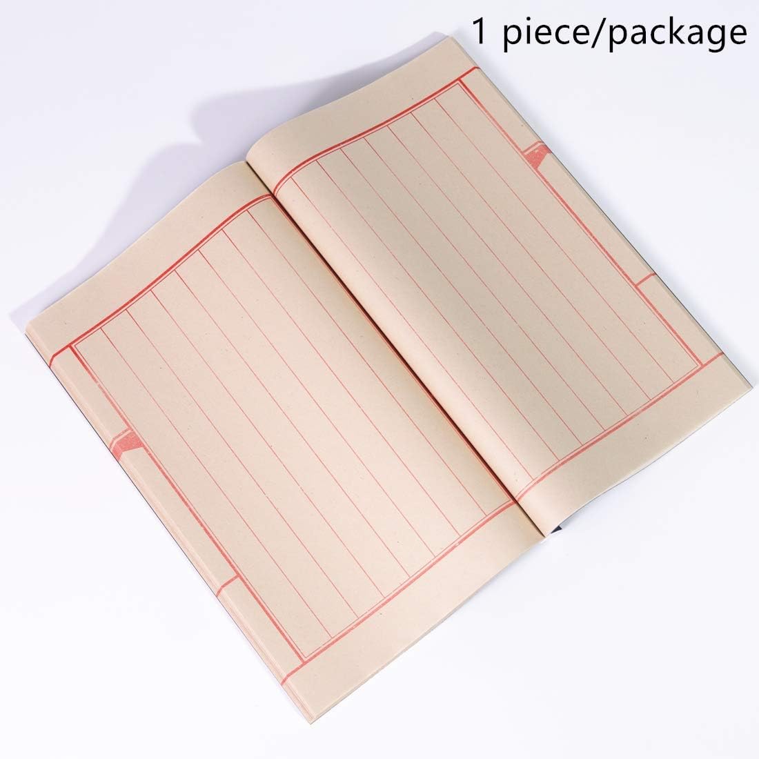 KYMY Half Sheng Shu Xuan Paper/Calligraphy Kanji Small Script Book, Lettering Writing Drawing Paper with Vertical Line, Yellow: 6.3 x 10.3 Inch, 20 Sheets