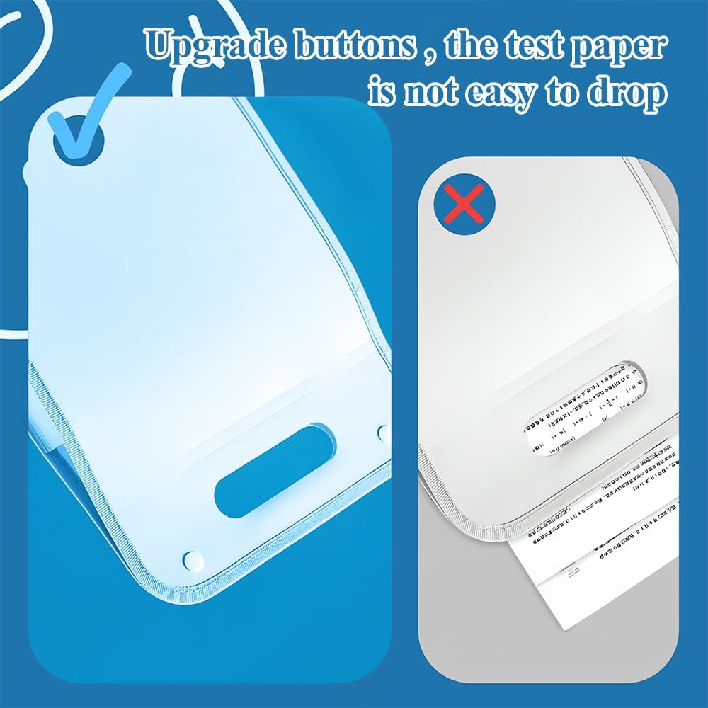 M&G Expanding File Folder 13 Pockets Accordion File Organizer with Labels, Portable Document Receipt Organizer Hold A4 Letter Size Paper, Waterproof Folder for Schoolbag Office Supplies (Blue)