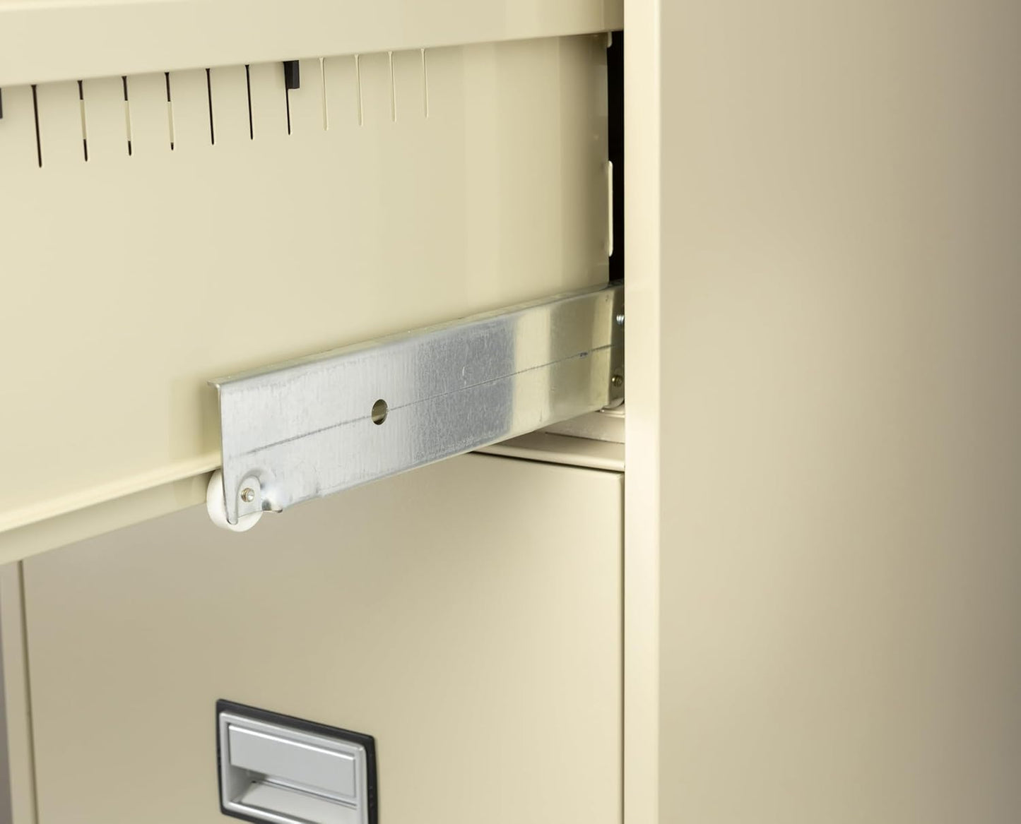 31 inch 2-Drawer Vertical Fireproof File Cabinet – Legal and Letter Size Filing – Key Lock – Water Resistant Seal – Fire and Impact Rated – Putty Finish – Model LGL2W31P