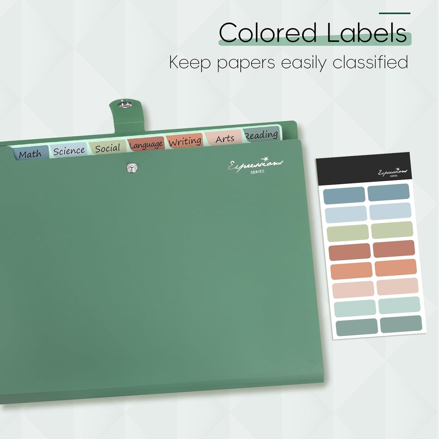 Sooez Elegant Accordion File Organizer with Labels, 8 Pocket Expanding File Folder, Portable Folders for Documents, Cute Paper Organizer for School Office Supplies, Letter Size, Burgundy