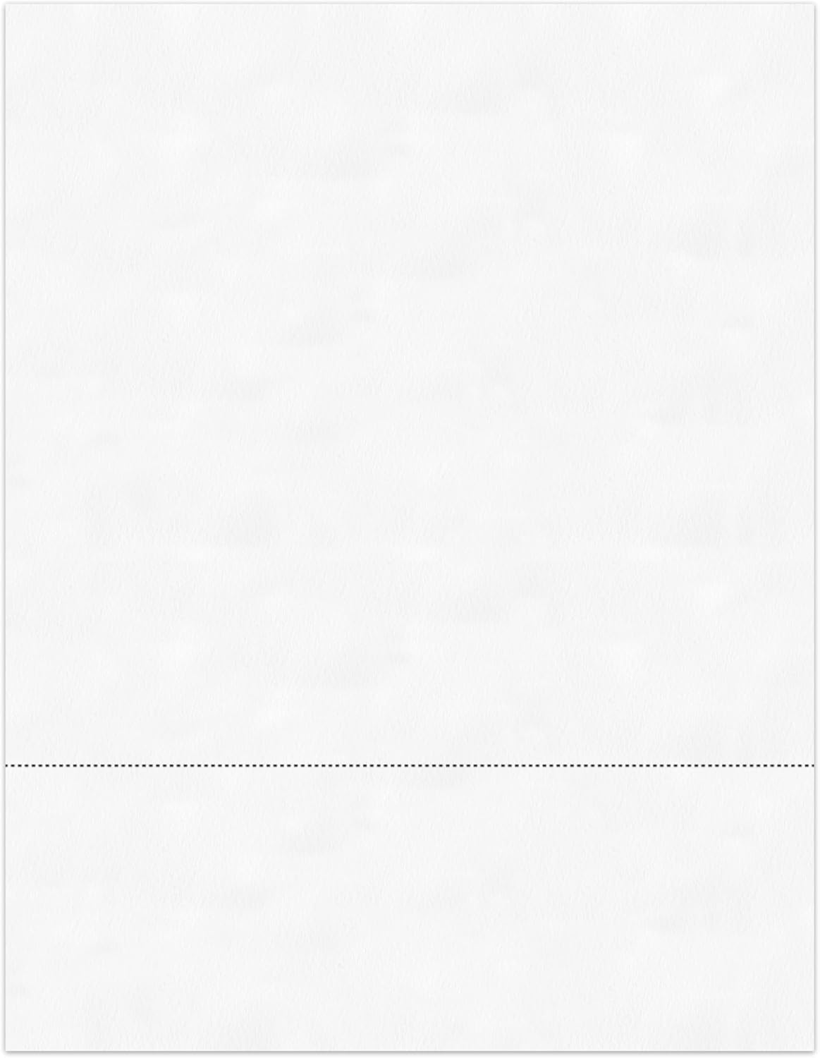 PrintWorks Professional 3" Horizontal Perforated Paper 8.5” x 11” - Perfect For W-2, 1099, & Statement Use - Made in the USA - 500 Sheets - 24 Lb - Printer Compatible - White (04168)