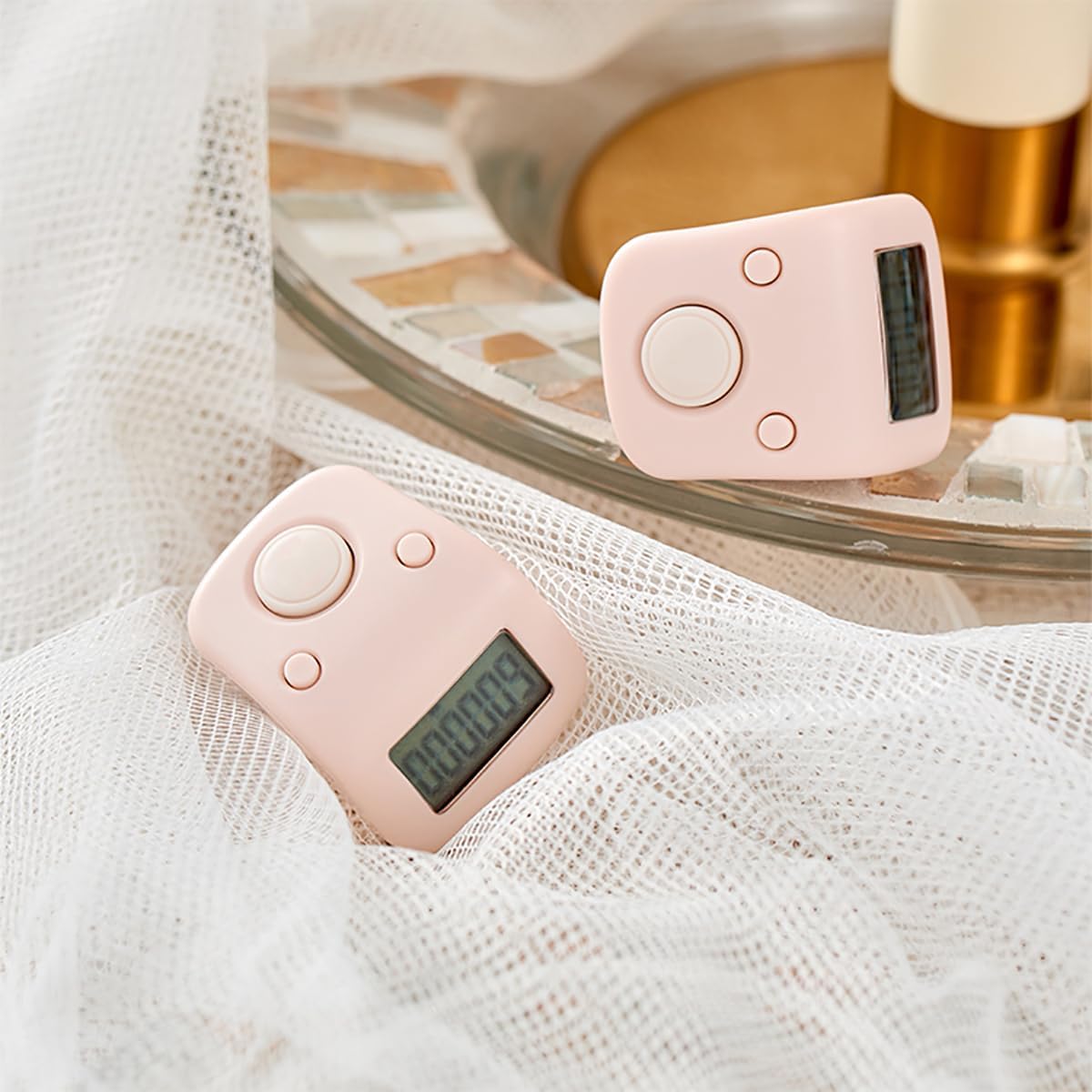 Rechargeable Silent Finger Counter 6 Channels Digital Tasbih Tally Clicker with LED for Prayer Knitting Sports Gift