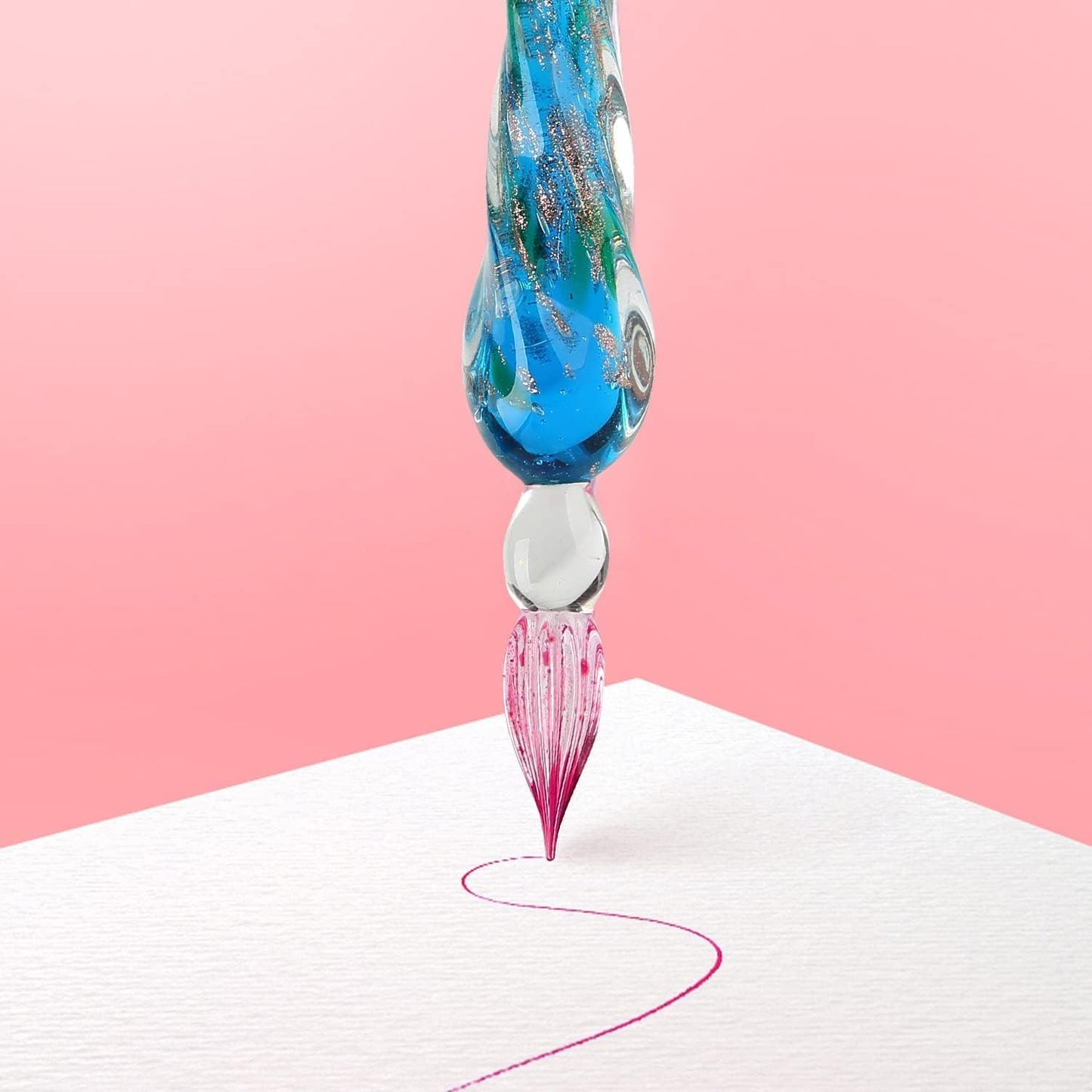 Glass Dipped Pen Ink Set Handmade Crystal Calligraphy Pen with 12 Colorful india ink for Art, Signatures, Drawing, Decoration, Calligraphy Kits for Beginners Ma-13