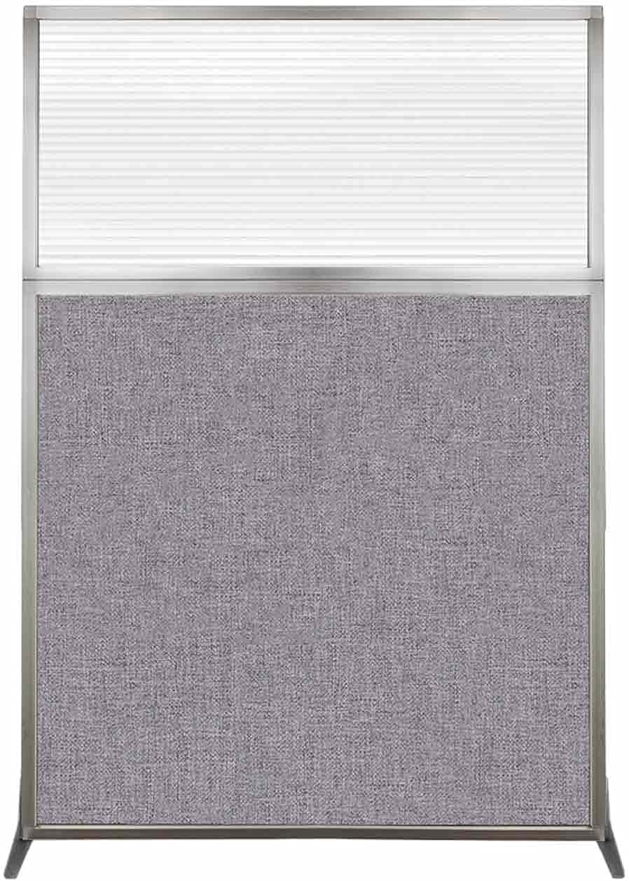 Versare Hush Screen Portable Room Divider | Workstation Wall Divider | Freestanding Privacy Hush Panels | Clear Fluted Windows | Fabric Office Divider Screen | Great for Room Separation