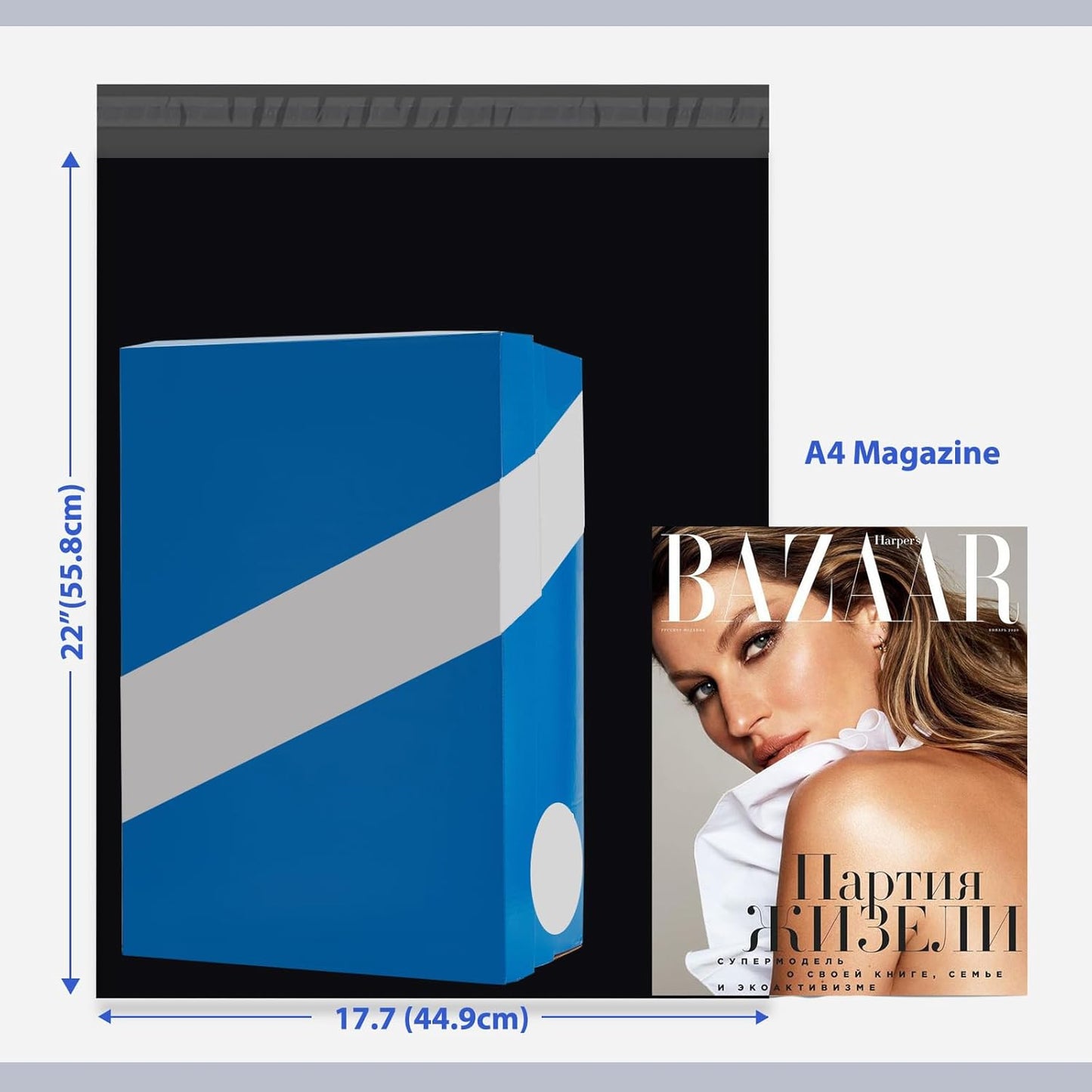 Fuxury Poly Mailers 17.7 X 22 Inches 50 Pcs, Bulk Shipping Bags for Clothing, Strong Adhesive Shipping Envelopes for Small Business Suppliers,Waterproof Mailers Poly Bags Mailing Envelopes Black