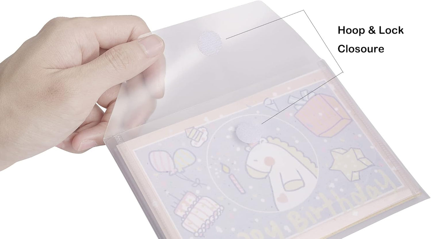 4x6 Plastic Envelopes Hook Loop Closure Coupon Receipt Storage Holder 40 Pack