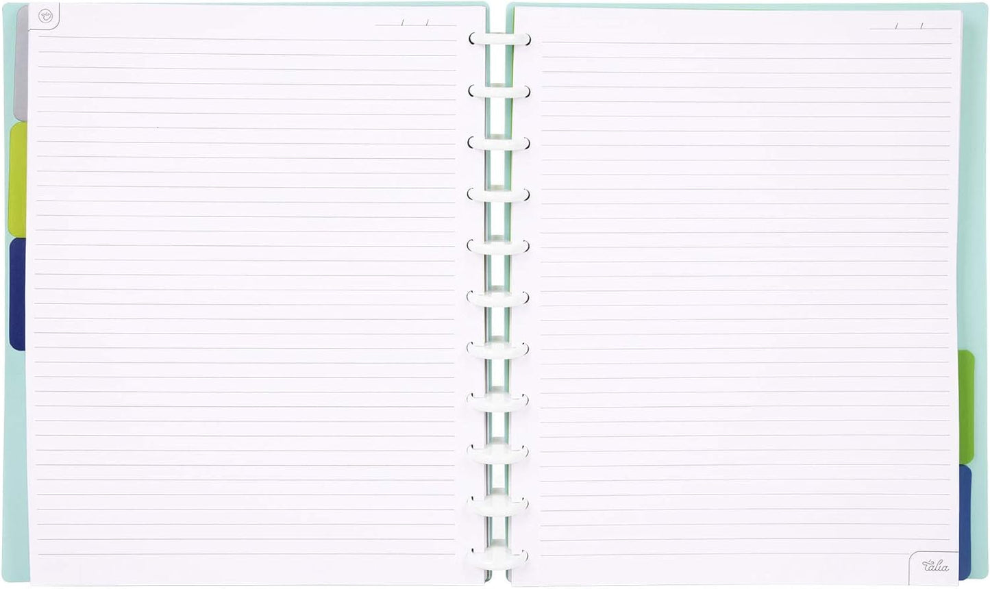 Talia Discbound Notebooks, Planner, Customizable, (Summer Blue, Letter (8.5in x 11in))