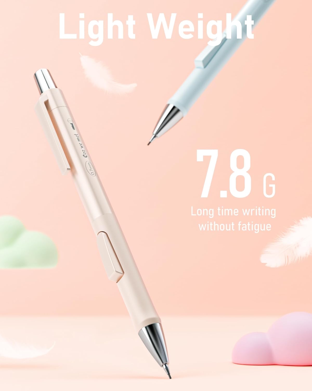 Nicpro 8PCS Pastel Mechanical Pencil 0.5 & 0.7 mm, Cute Fast Click Mechanical Pencils Set with 8 Tubes HB Lead Refills, Erasers for Drafting, School Student Writing, Drawing, Sketching -with Case