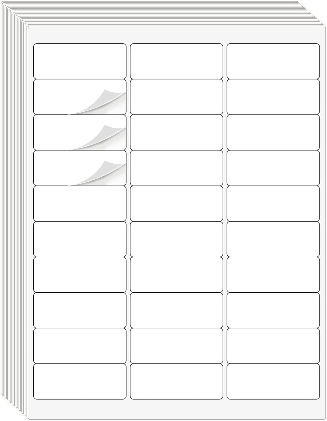1" x 2-5/8" Address Labels 3000 Labels Sticker Paper for Laser/Ink Jet Printer mailing Labels 8.5"×11" White 30 per Sheet