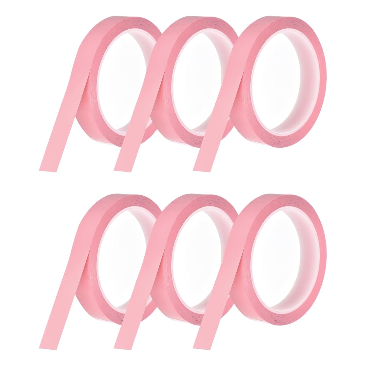 MECCANIXITY 6 Rolls Whiteboard Tape Graphic Chart Tape 18mm 54.7 Yard Art Tape Thin Self-Adhesive Pinstripe Tape Masking Tape for Gift Wrapping Craft Supplies, Pink