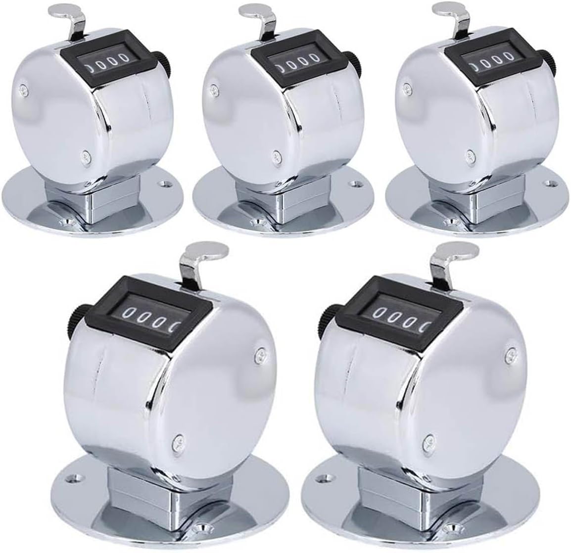 5 Pack Number Counter, Mechanical Counter, 4 Digit with Counter Clicker, Counting Clicker for Golf, Clicker Counter Handheld, Fish Counters for Fishing, Sports (5)