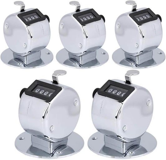 5 Pack Number Counter, Mechanical Counter, 4 Digit with Counter Clicker, Counting Clicker for Golf, Clicker Counter Handheld, Fish Counters for Fishing, Sports (5)