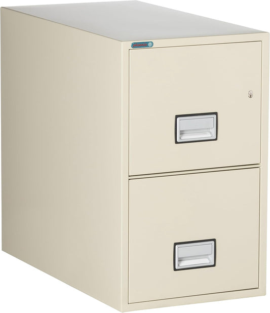 31 inch 2-Drawer Vertical Fireproof File Cabinet – Letter Size Filing – Key Lock – Water Resistant Seal – Fire and Impact Rated – Putty Finish – Model LTR2W31P