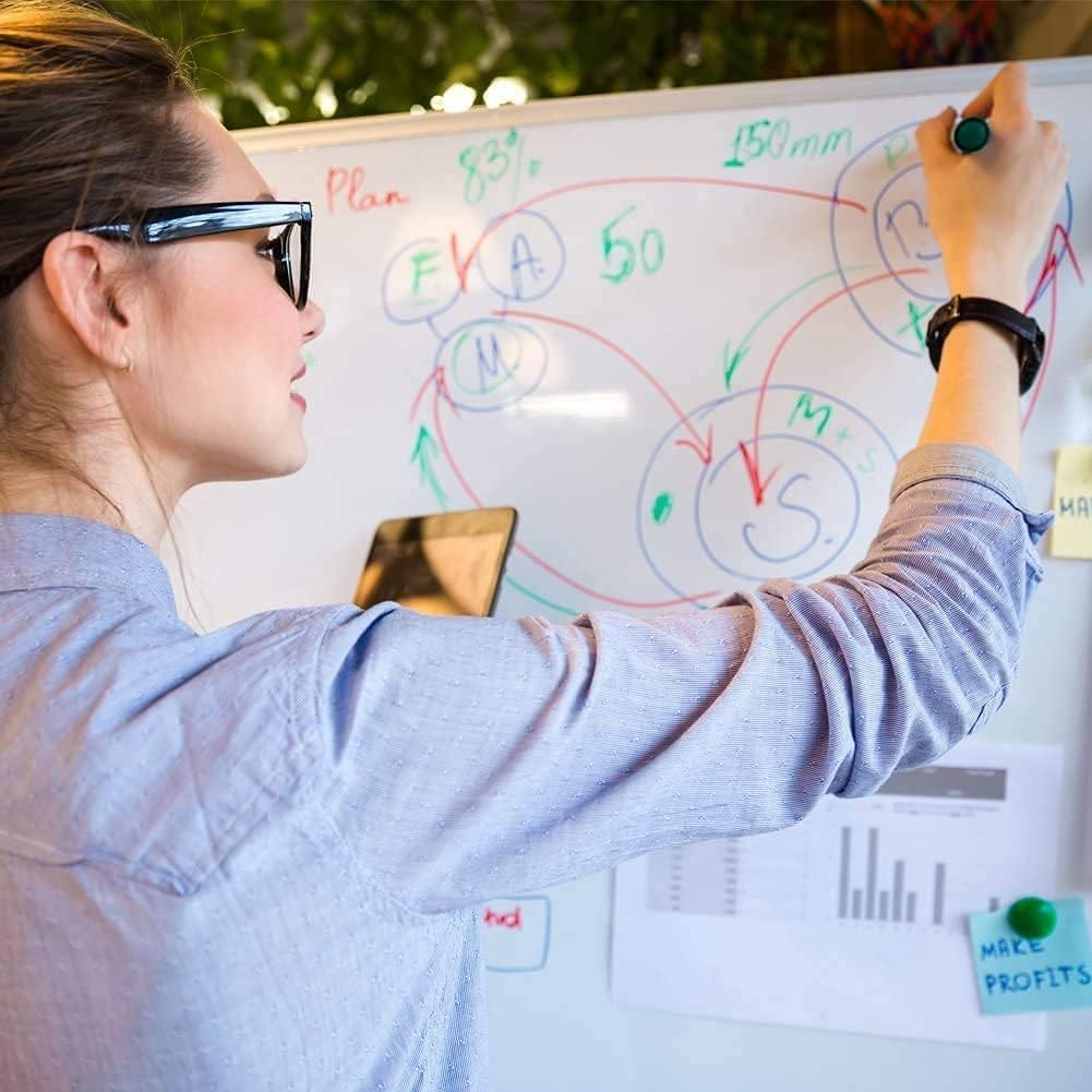 XBoard Magnetic Dry Erase Board 36 x 24 Inch, 3' x 2' White Board for Wall | Silver Aluminum Frame Presentation Board for Home Office Classroom (Pack of 2)