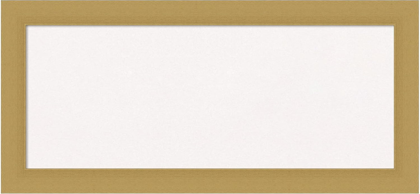 Amanti Art White Cork Board for Wall, 16x34 Vision Board with Gold Frame, Medium Corkboard Office Decor for Home Organization, Casual Corkboard Pinboard to display items for home organization