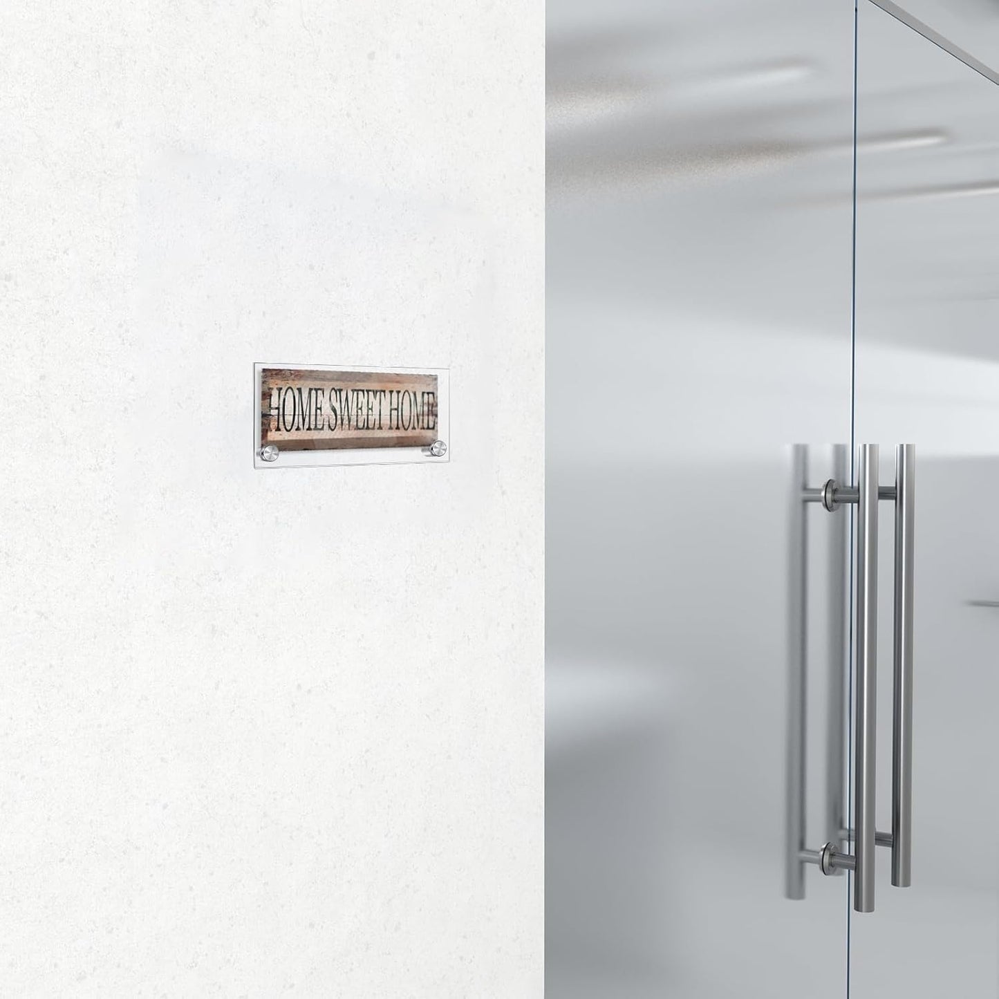 Demissle 12 Sets Clear Acrylic Wall Name Plate Holders Office Door Mount Name Plate Holder with Stainless Steel Standoff Screws for Office Home Store Restaurant (6 x 3 Inch)