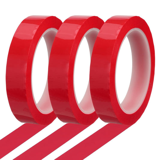 MECCANIXITY Whiteboard Tape 3/4" x 72 Yard Pinstripe Graphic Chart Line Grid Marking Tapes for Classroom Office Dry Erase Board Art, Red, Pack of 3