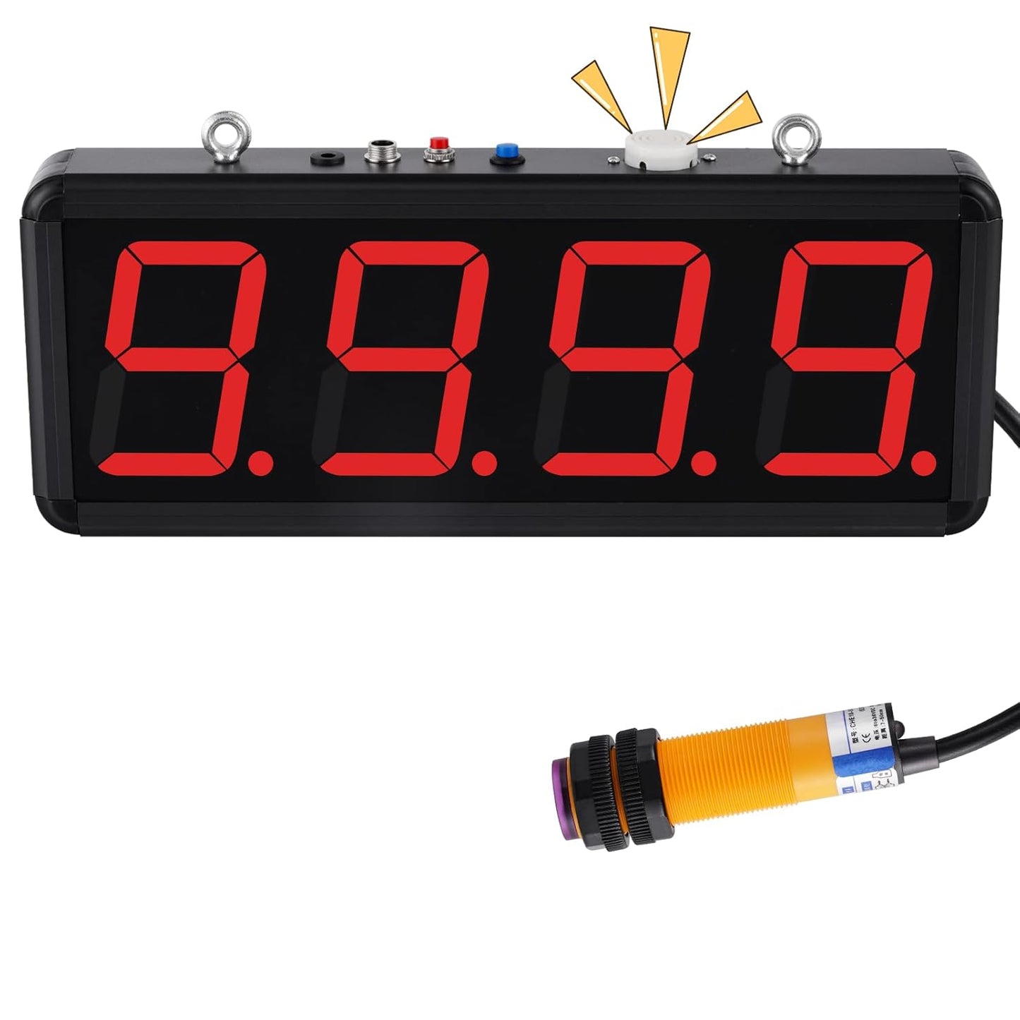 JIAWANSHUN LED Digital Counter with Sound 4in Digital Counter Display with Infrared Sensor Count Up to 9999 for Conveyor Blet Industrial Use 110-240V