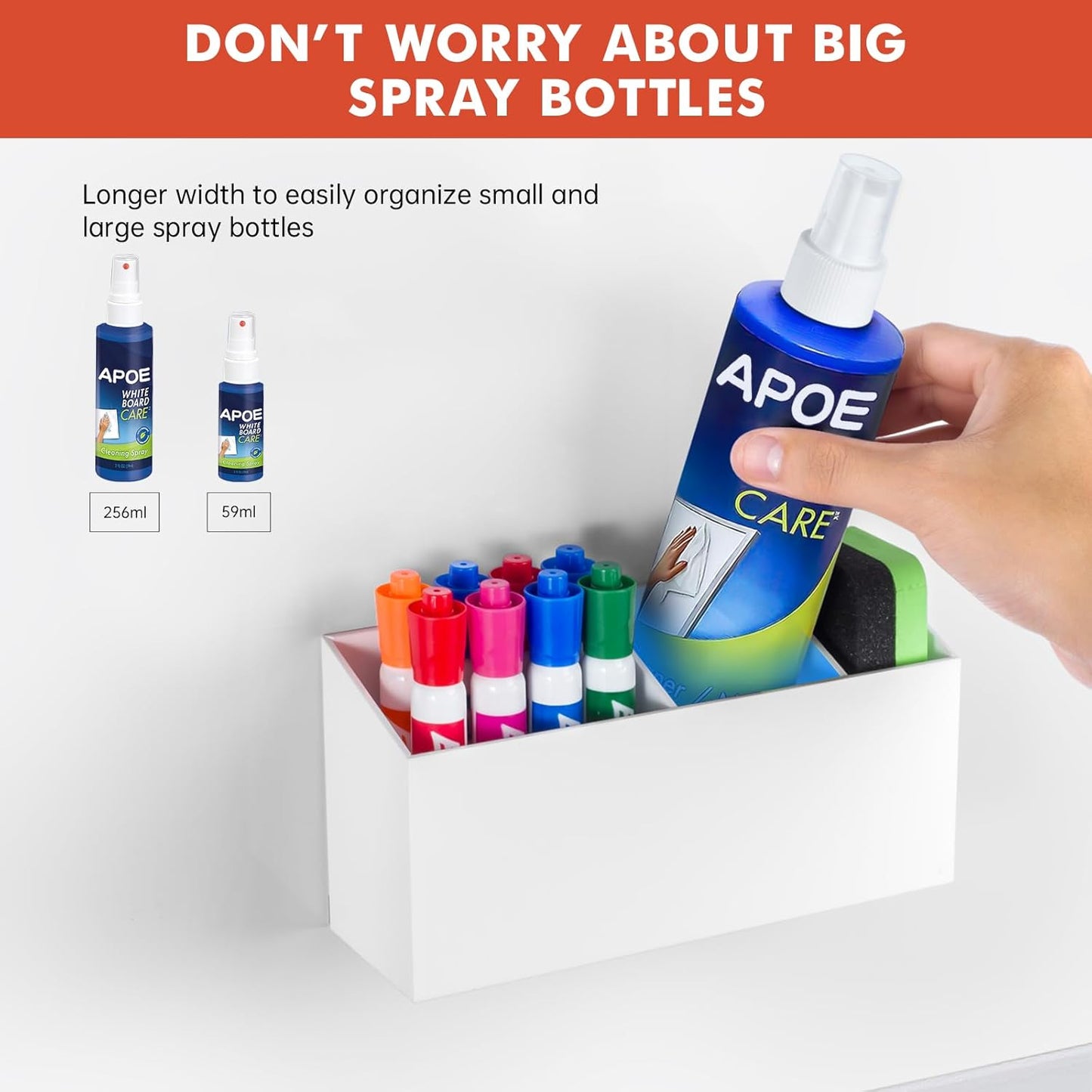 Magnetic Dry Erase Marker Holder, Acrylic Magnet Pen Holder for Whiteboard, Refrigerator, Magnetic Fridge Organizer for Office, Classroom, Whiteboard Maker Storage, Locker Organizer(White)